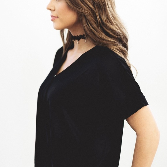 Wrap Tee in Black - Picture 4 of 4